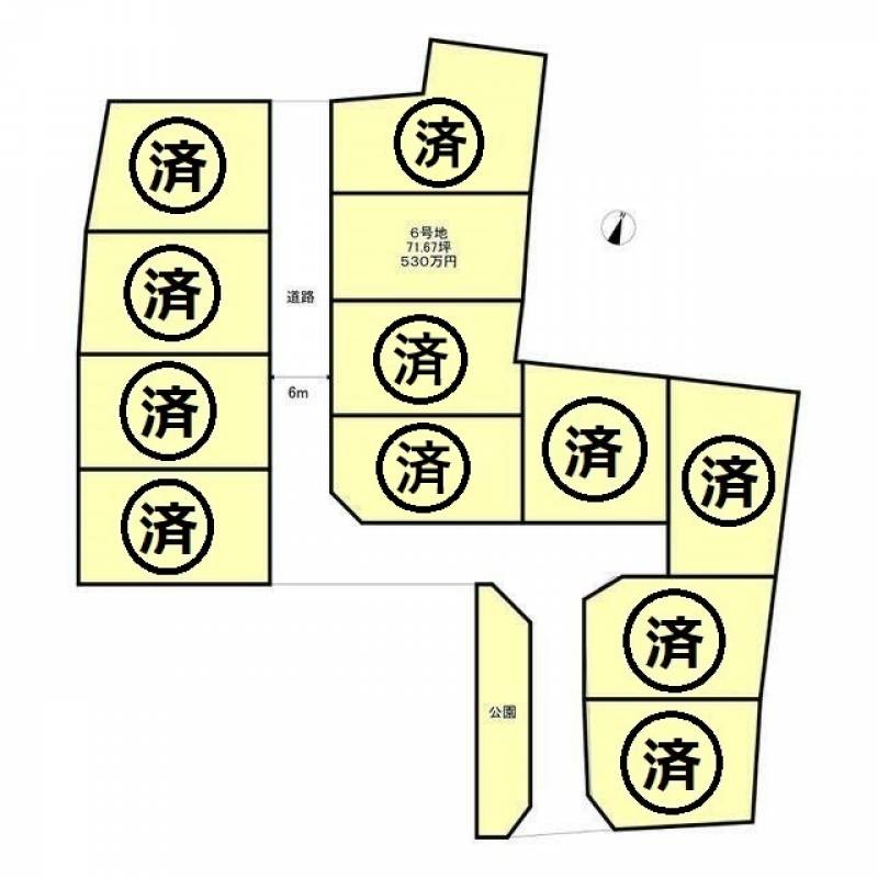 仲多度郡まんのう町吉野 6号地の区画図