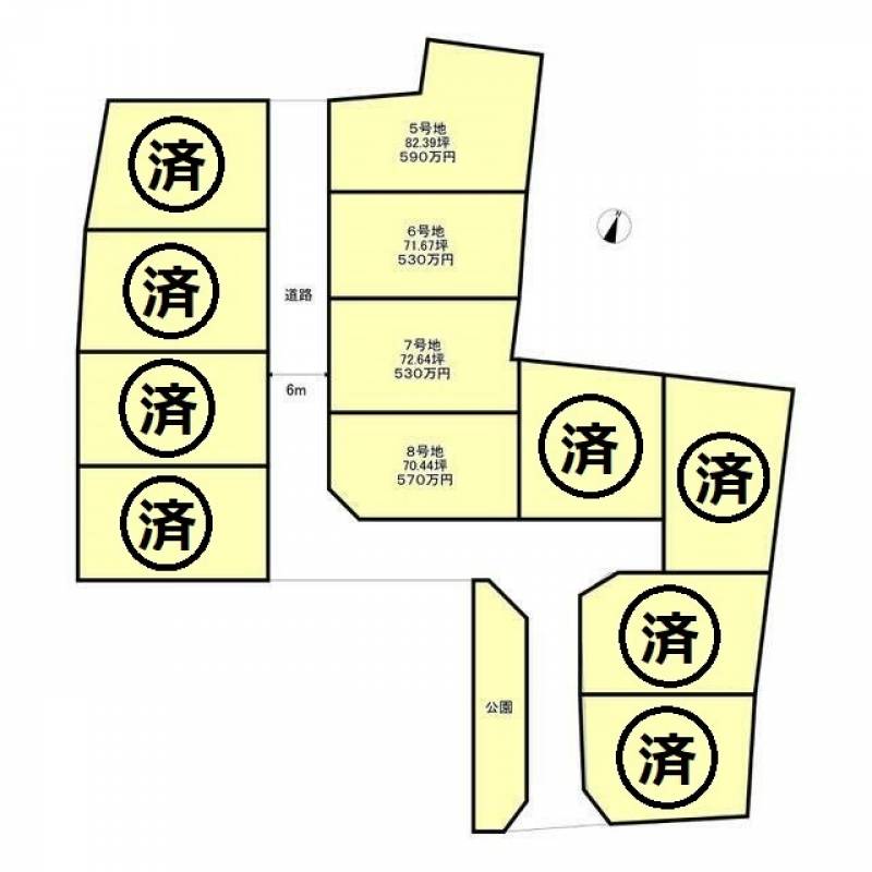 仲多度郡まんのう町吉野 6号地の区画図