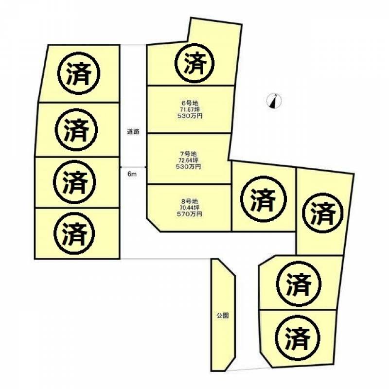 仲多度郡まんのう町吉野 6号地の区画図