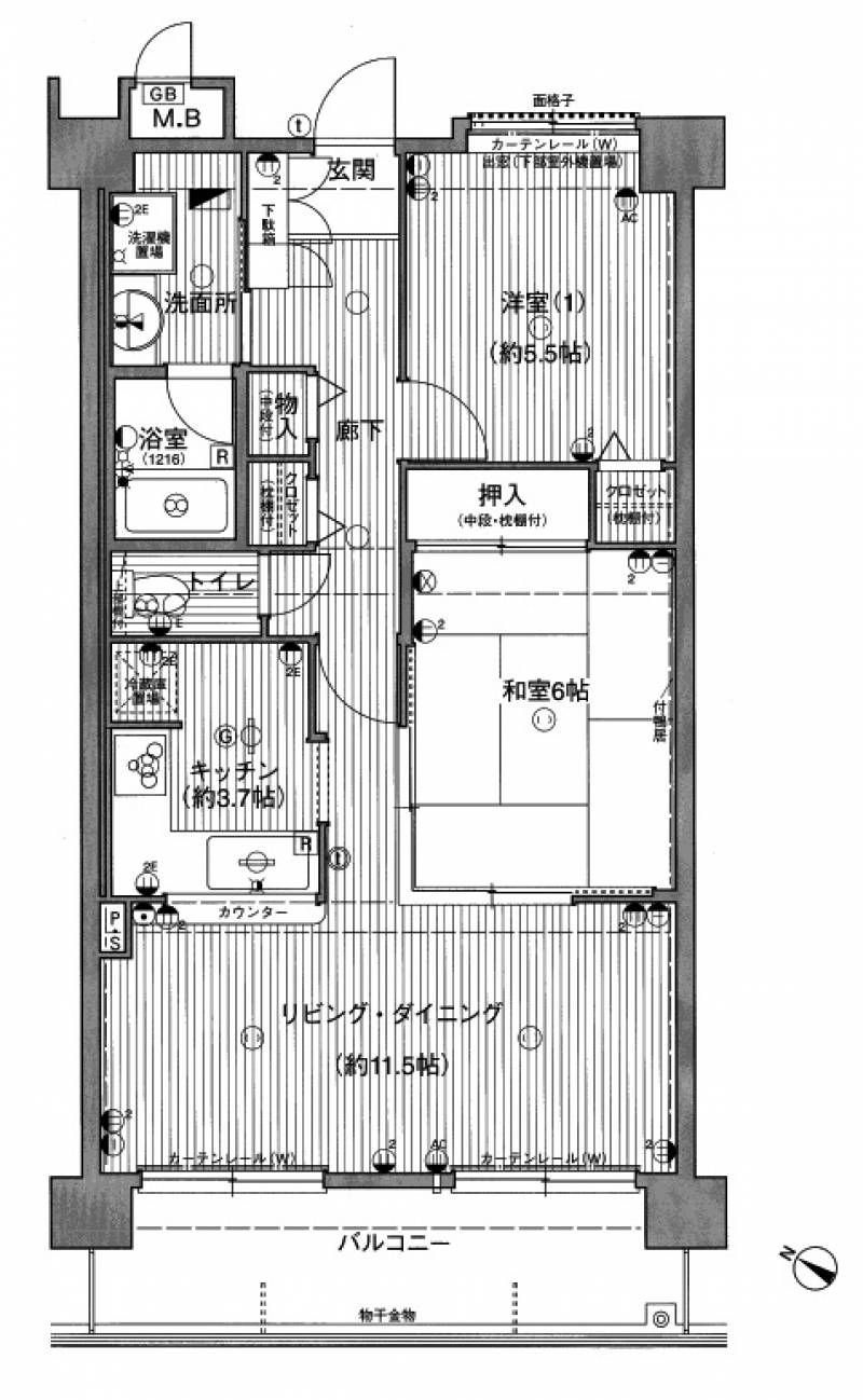 ルミエール上吉田 202号の間取り画像