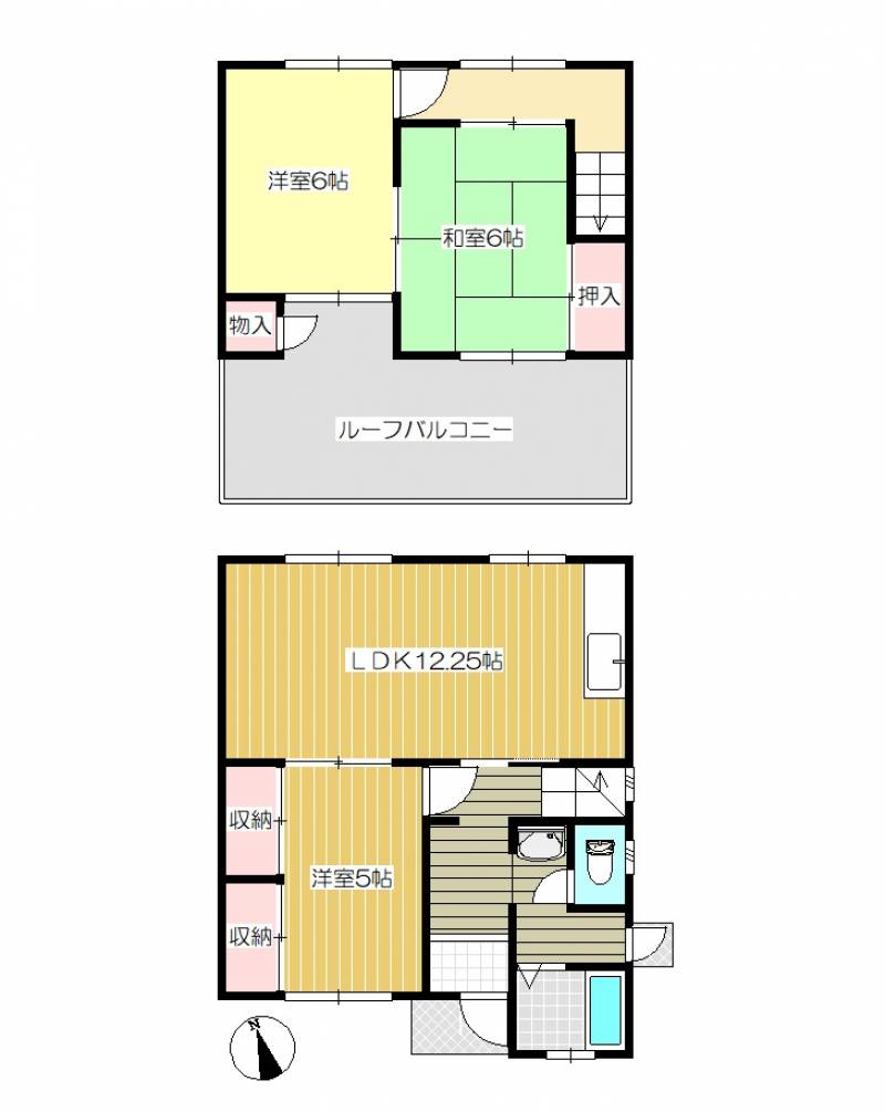 高松市岡本町 一戸建 の間取り画像