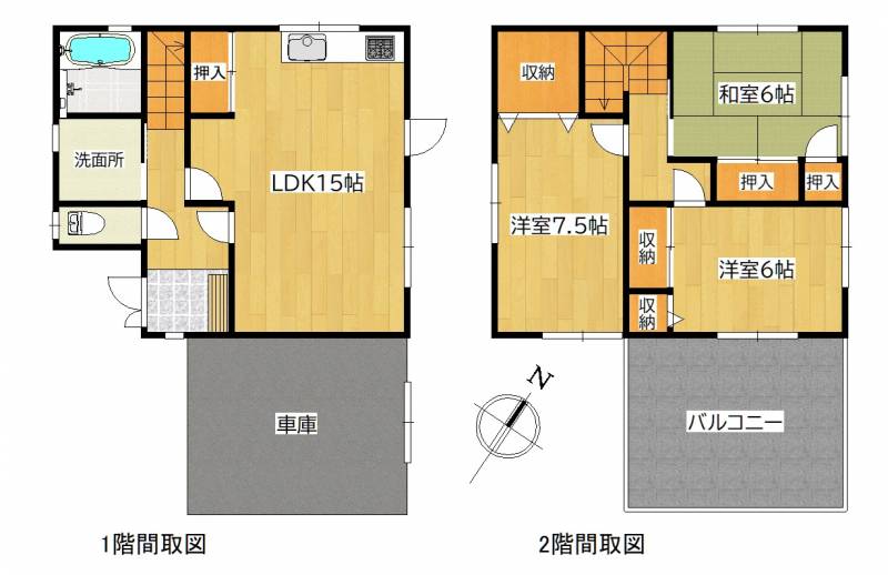 丸亀市郡家町 一戸建 の間取り画像