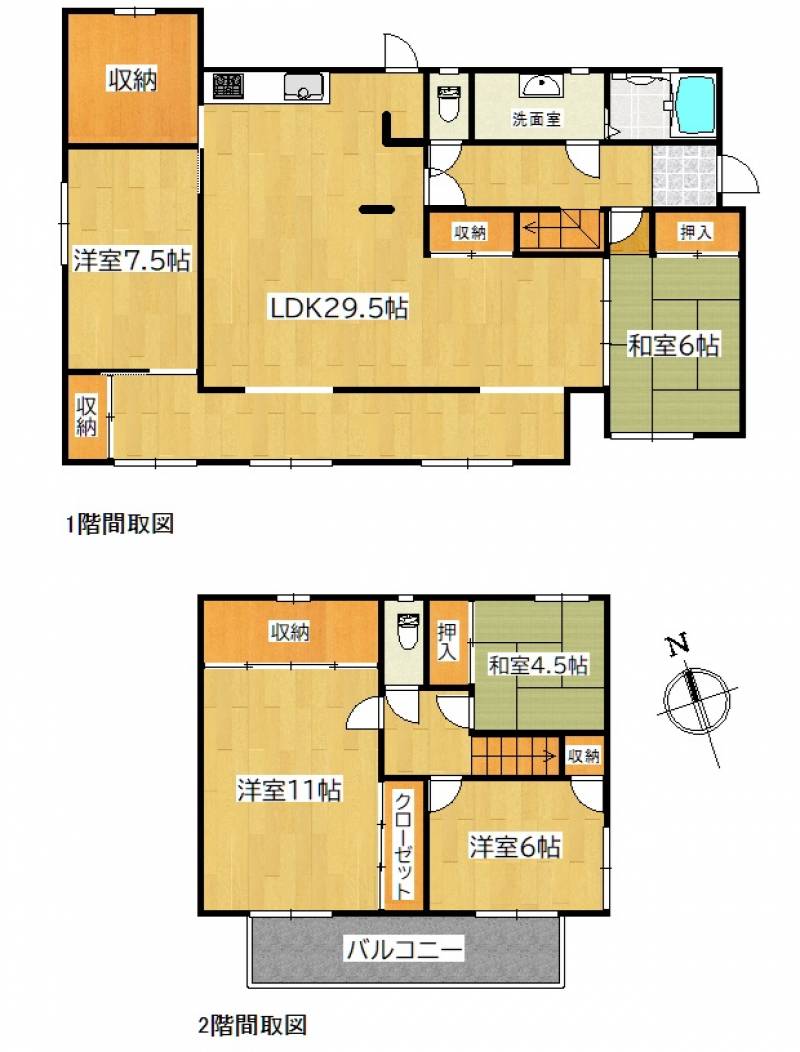 高松市国分寺町新名 一戸建 の間取り画像