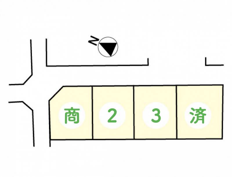 仲多度郡多度津町南鴨 グリーンタウン豊原3号地の区画図