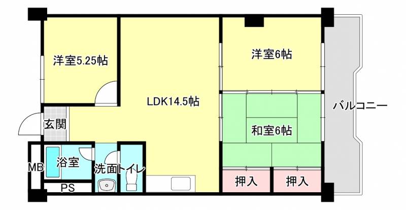 パルムハウス高松 707号室の間取り画像