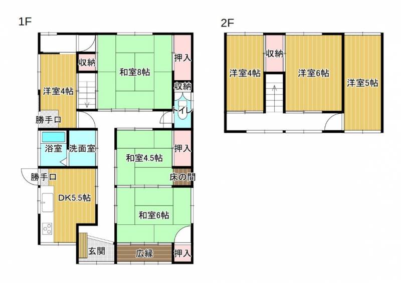 東かがわ市横内 一戸建 の間取り画像