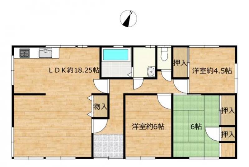 高松市国分寺町福家 一戸建 の間取り画像