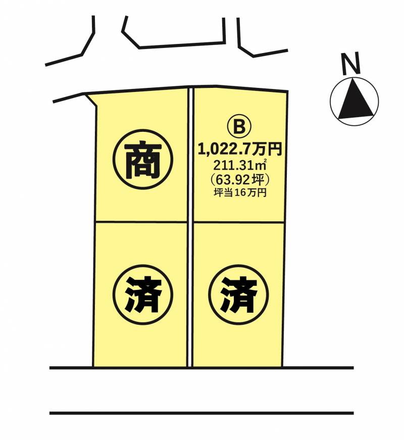 高松市多肥上町 B号地の区画図