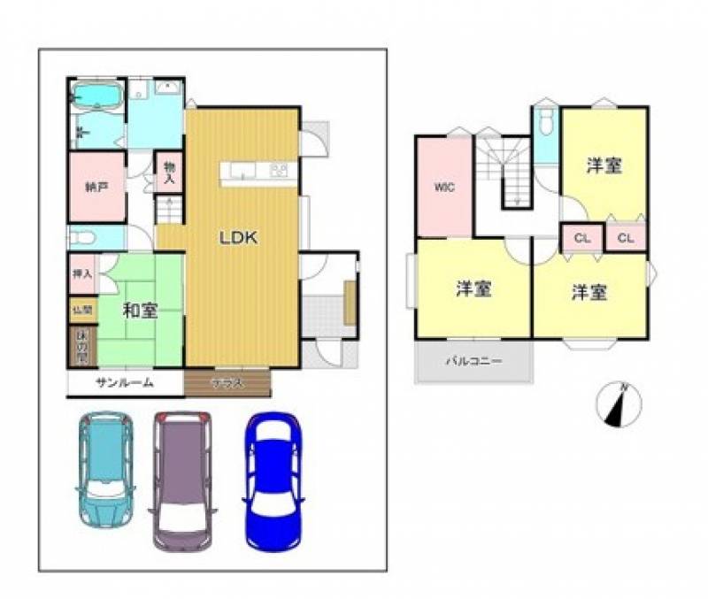 丸亀市飯野町西分 一戸建 の間取り画像