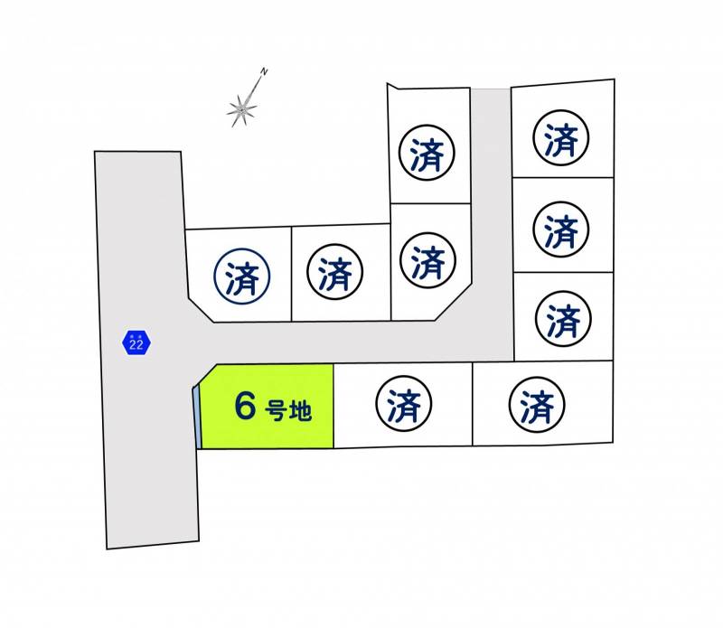 丸亀市綾歌町富熊 ガーデンコート富熊　第２期6号地の区画図