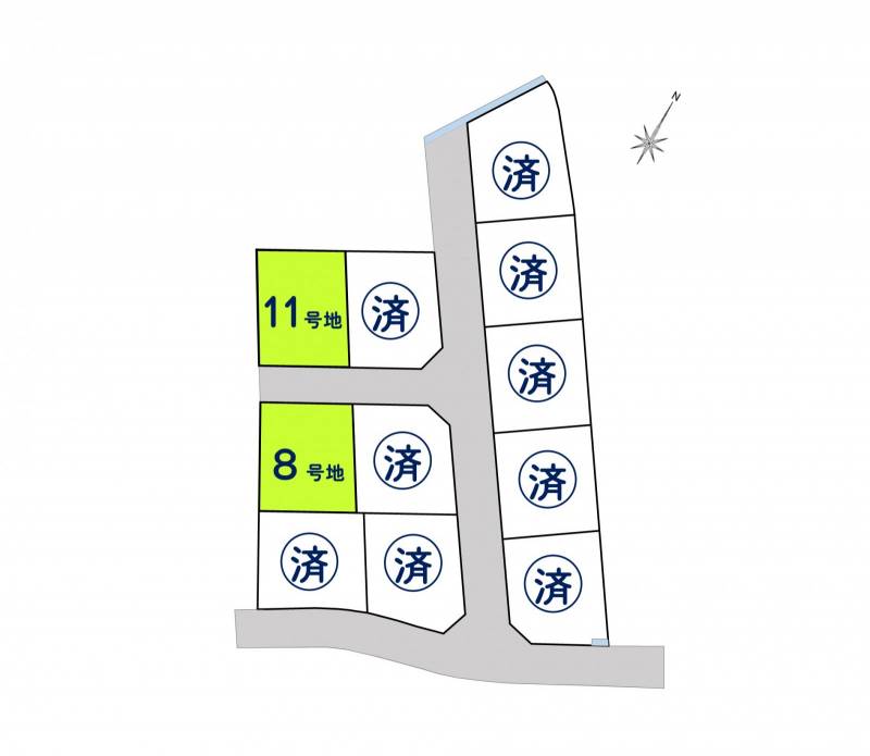 仲多度郡多度津町道福寺 ガーデンコート道福寺8号地の区画図