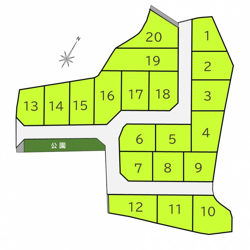 丸亀市郡家町 ガーデンコート郡家17号地の区画図