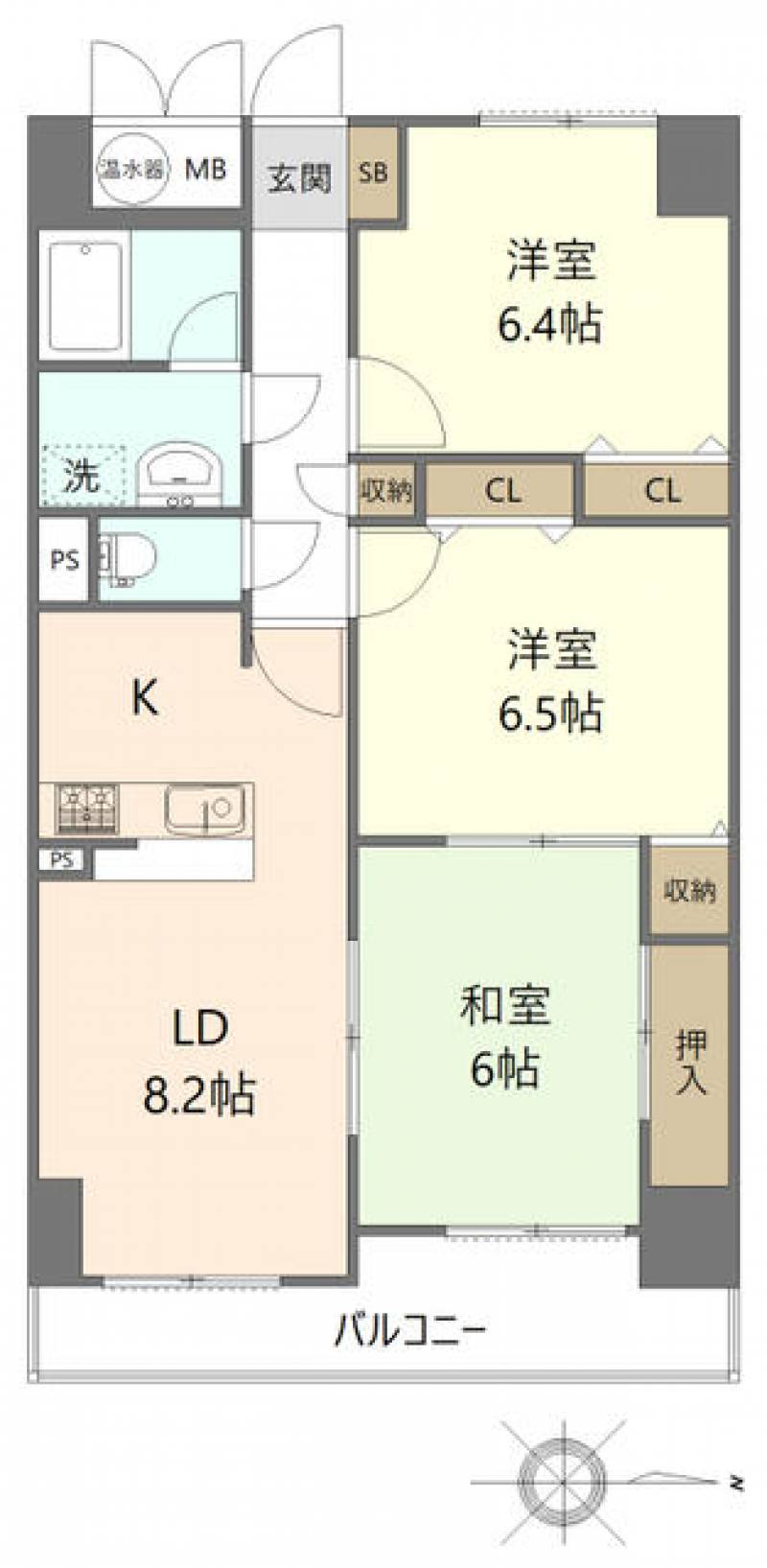 ヴァリューマリオン円座 10階 3LDK の間取り画像