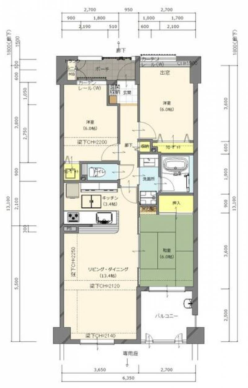 ダイアパレス屋島五番館 103 3LDK の間取り画像