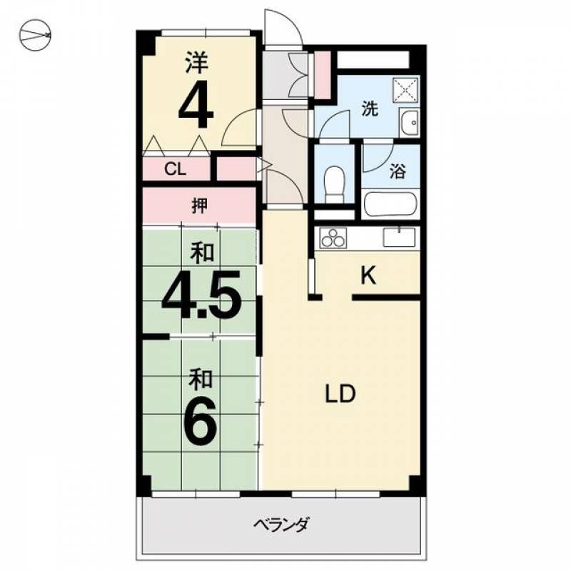 高松市 浜ノ町 (高松駅) 4階 3LDK の間取り画像