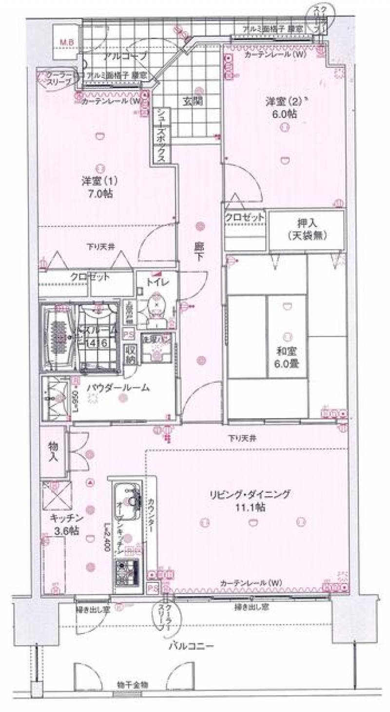 高松市 木太町 (春日川駅) 9階 3LDK の間取り画像