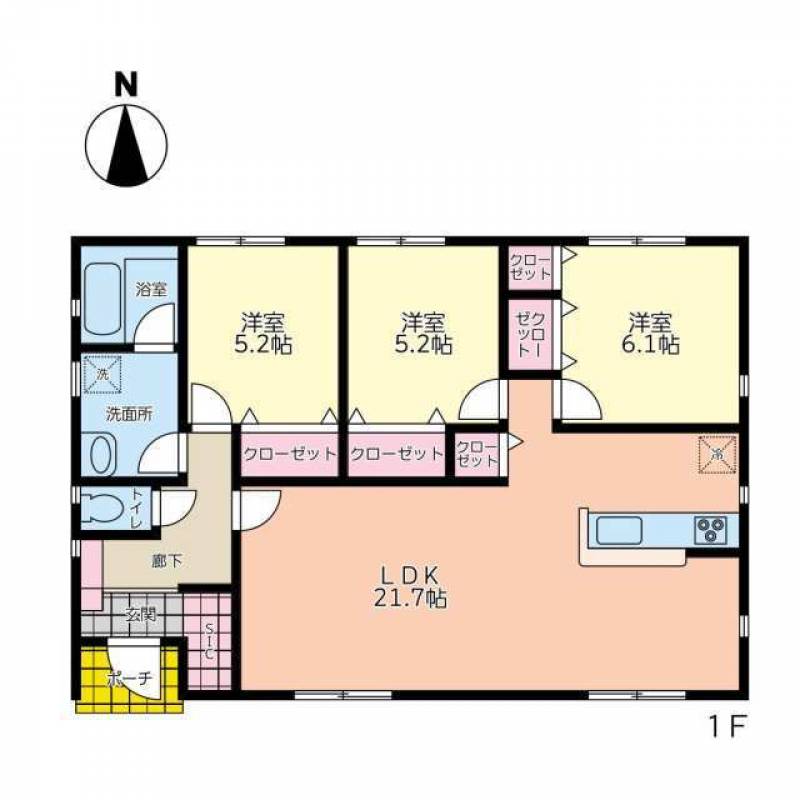 高松市香西北町 一戸建 の間取り画像