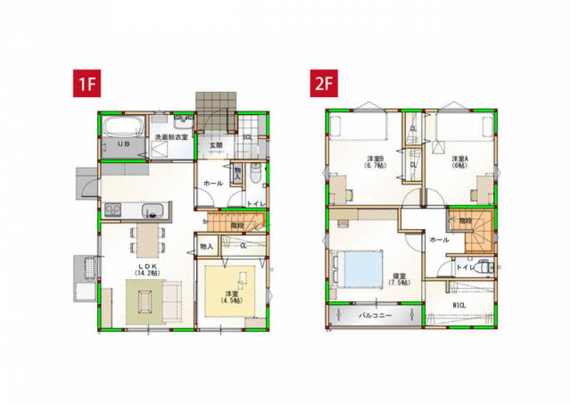 高松市茜町 一戸建 の間取り画像