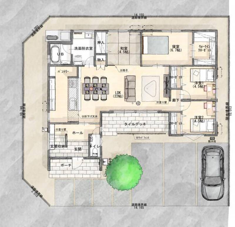 高松市多肥上町 一戸建 の間取り画像