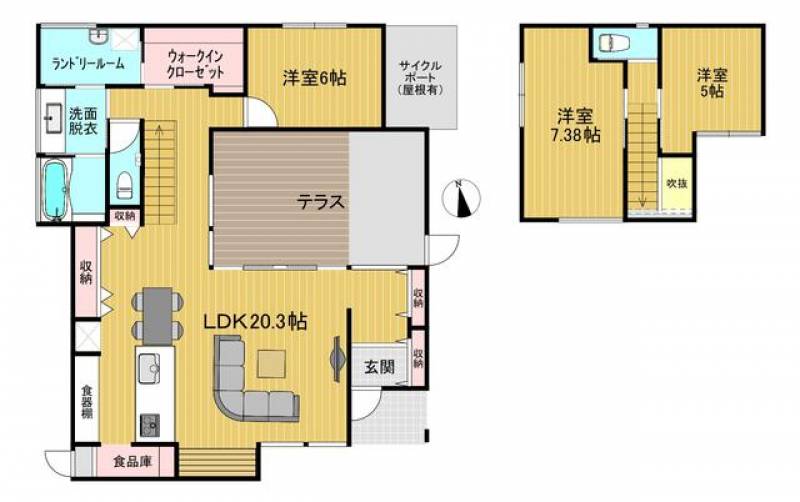 高松市小村町 一戸建 の間取り画像