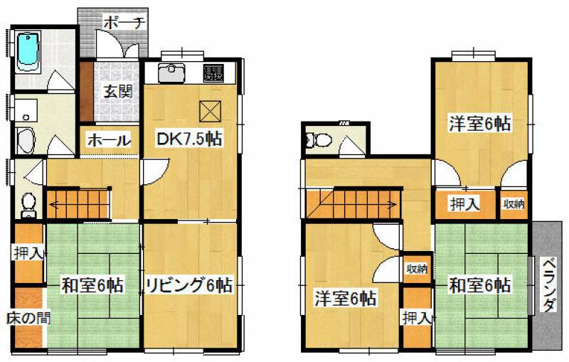 高松市国分寺町新居 一戸建 の間取り画像