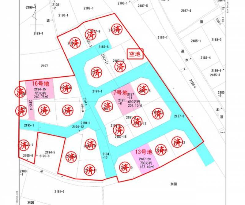 さぬき市志度  の区画図