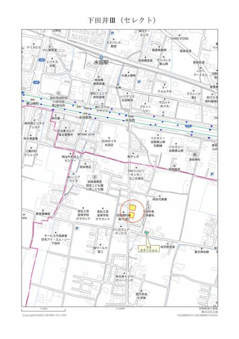 高松市下田井町  の区画図