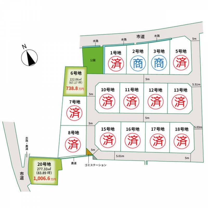 高松市下田井町  の区画図