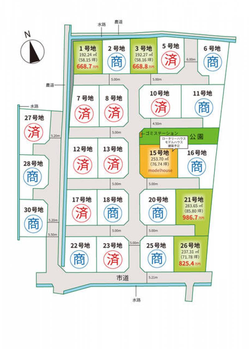 高松市下田井町  の区画図