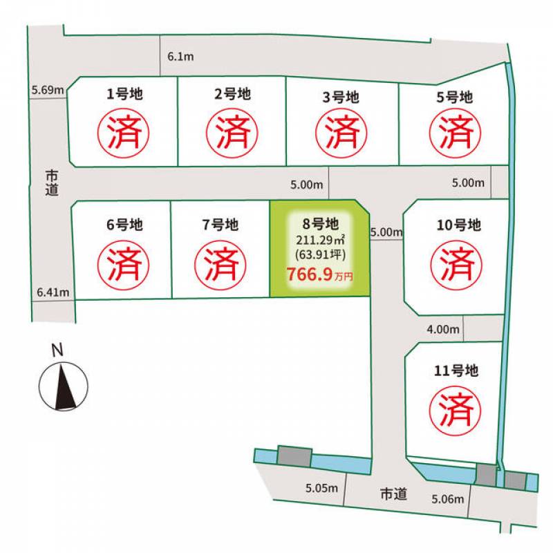 高松市香川町大野  の区画図