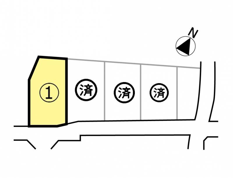 丸亀市綾歌町富熊 Twins Town 富熊Ⅲ1号地の区画図