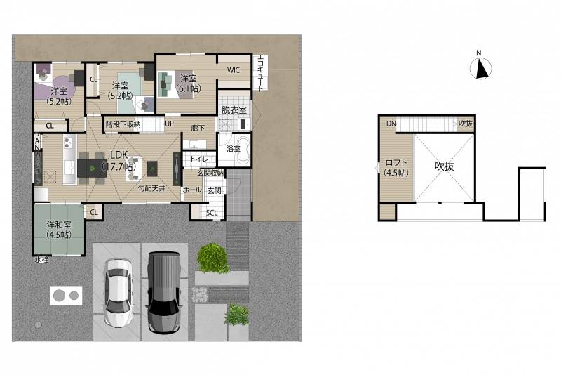 高松市六条町 一戸建 FelidiaGarden 高松市六条町2期2号地の間取り画像