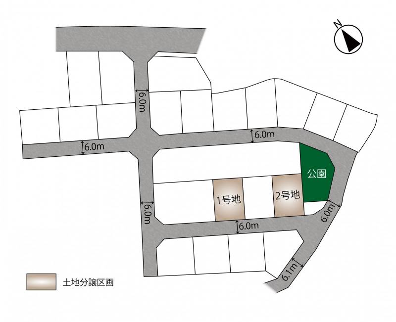 丸亀市飯野町東二 丸亀市飯野町1号地の区画図