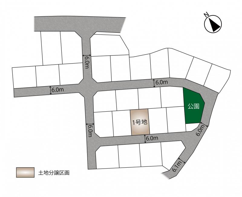 丸亀市飯野町東二 丸亀市飯野町1号地の区画図