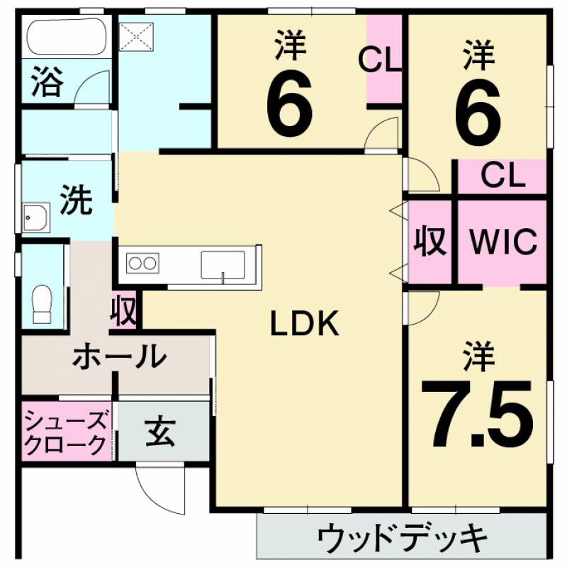 丸亀市飯野町東二 一戸建 グリーンコート飯野13　19号地の間取り画像