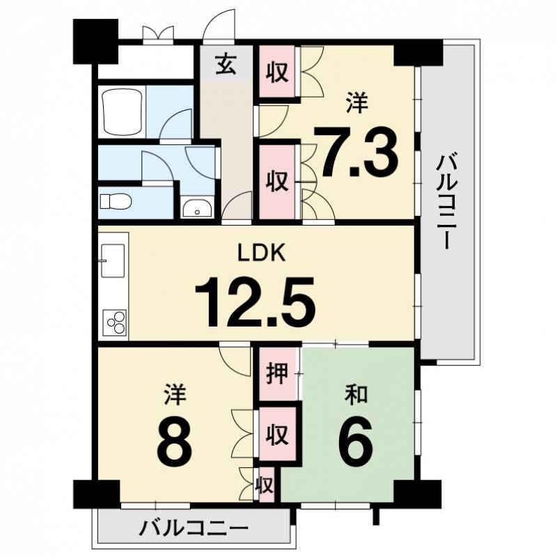 労住協２１ビル西宝町ニューマンション  204号室の間取り画像