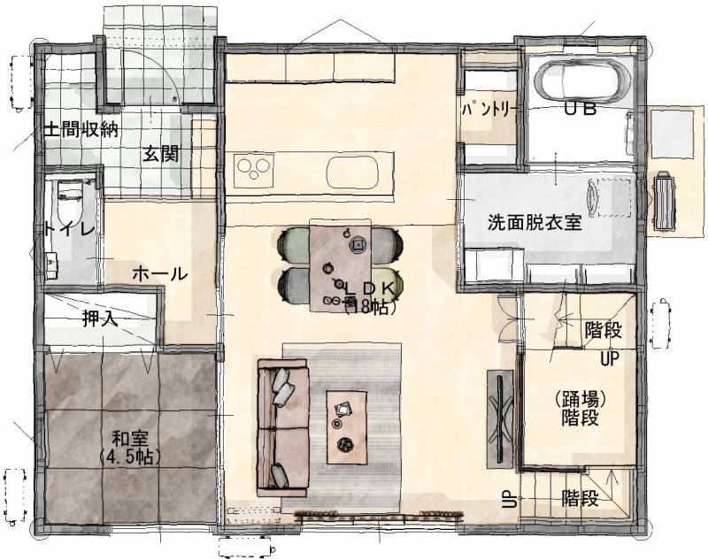 高松市川島本町 一戸建 プラスタウン川島モデルハウス１５号地の間取り画像