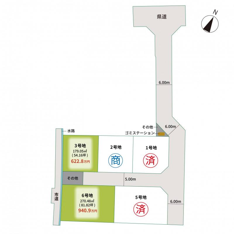 善通寺市原田町 ルーツガーデン善通寺３号地の区画図