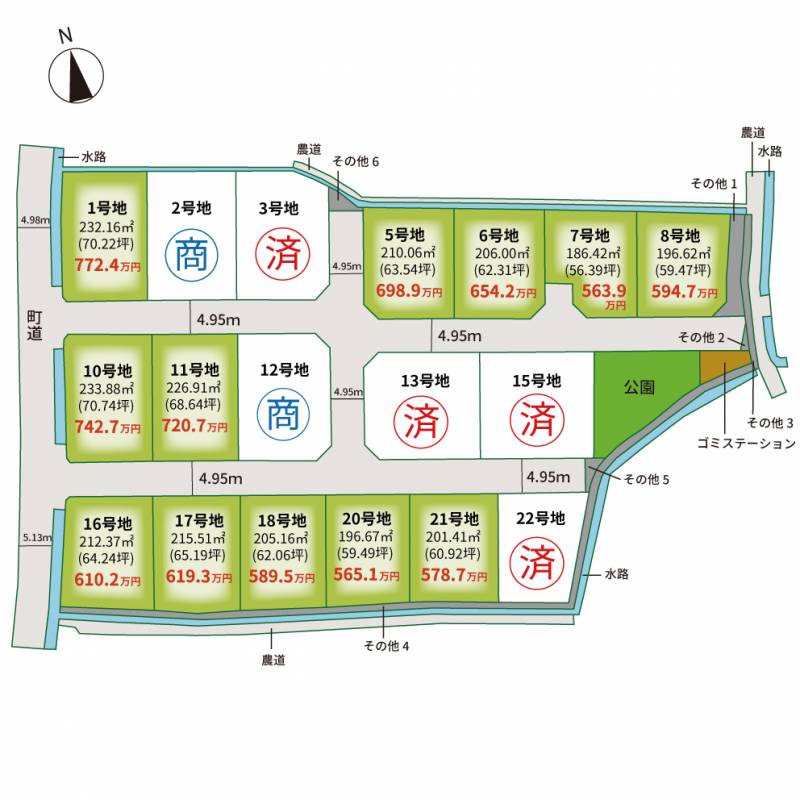 木田郡三木町池戸 アイタウン三木池戸Ⅲ２０号地の区画図