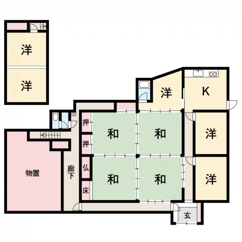 善通寺市善通寺町 一戸建 の間取り画像