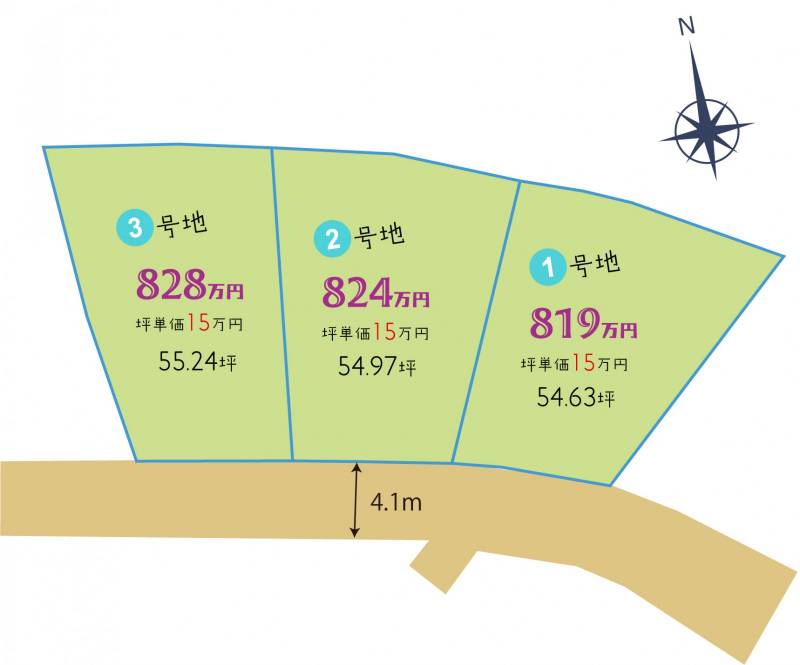 高松市郷東町 郷東町VENTO　３号地の区画図