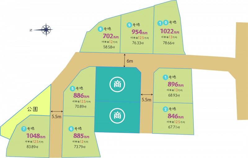 高松市国分寺町新名 国分寺ANGELO　8号地の区画図