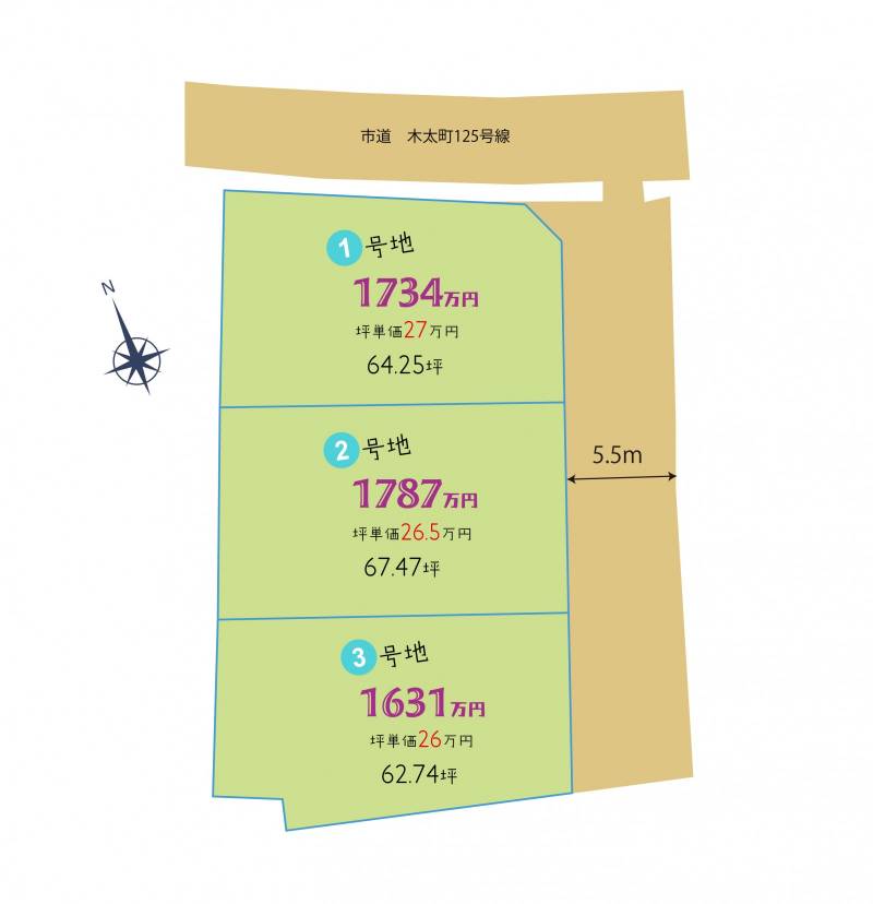 高松市木太町 木太町VENTO　３号地の区画図
