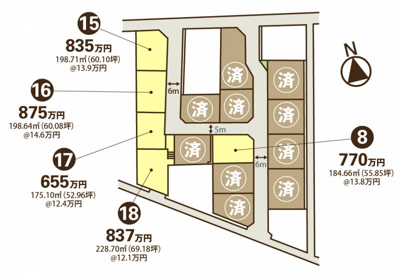 高松市三谷町 ピアステージ 三谷17号地の区画図