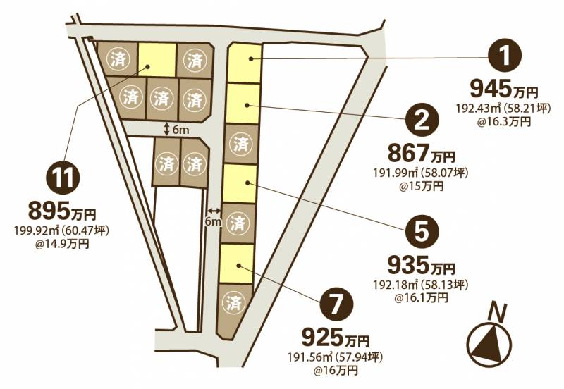 高松市上林町 ピアステージ 上林1号地の区画図