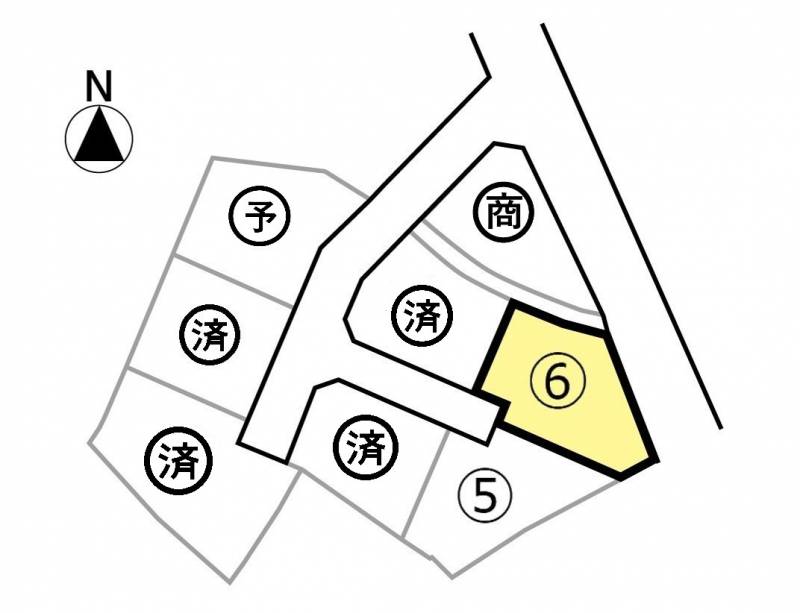 三豊市豊中町本山甲 アリビオ豊中6号地の区画図