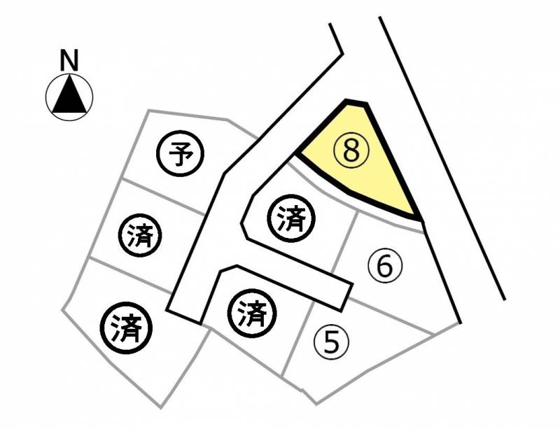 三豊市豊中町本山甲 アリビオ豊中8号地の区画図