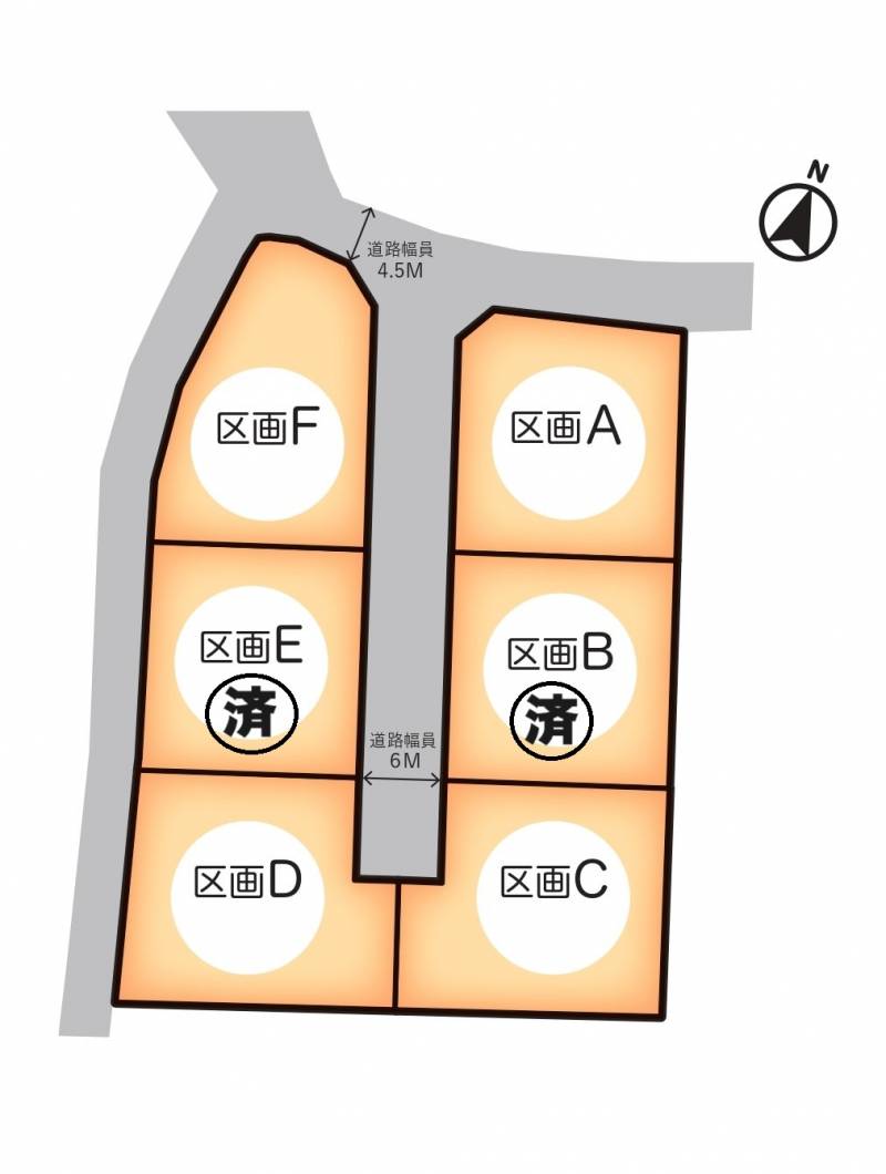 三豊市詫間町詫間 詫間町ー６区画分譲地Ａ号地の区画図