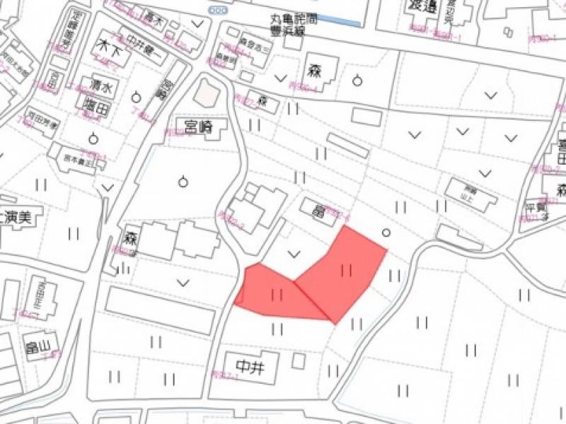 三豊市仁尾町仁尾丙 売土地ー仁尾町377坪の区画図