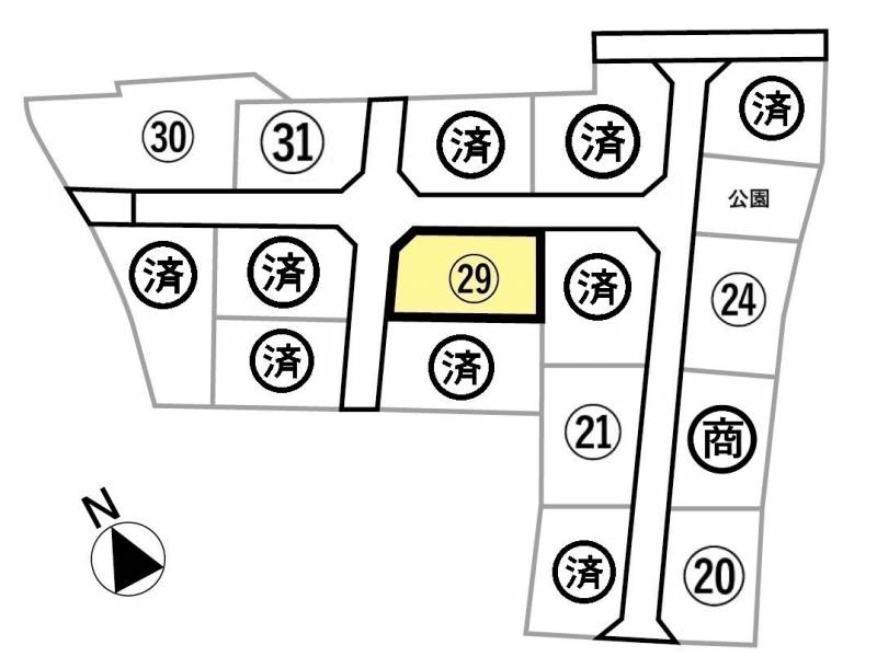観音寺市柞田町 ビーンズタウン柞田Ⅱ第3期29号地の区画図